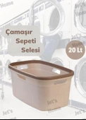 Çeyiz Seti 80 Lt Kirli Sepeti 20 Lt Çamaşır Selesi Bej Çamaşır Sepeti - 3