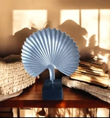 kırılmaz polyester,beyaz renk midye kabuğu desenli biblo thumbnail 1