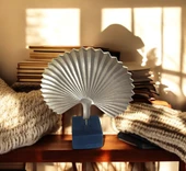 kırılmaz polyester,sarı renk midye kabuğu desenli biblo thumbnail 1