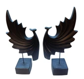 kırılmaz SİYAH RENK 2 li tavus kuşu biblosu thumbnail 3