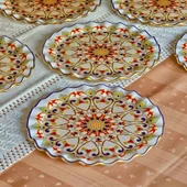 Glore  Orient Altın Yaldızlı Cam Pasta Tabağı Seti - 5