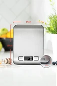 Lumisa Home Platin Mutfak Terazisİ Paslanmaz Çelik Yüzeyli Hassas Mutfak Tartısı  Lcd Ekranlı 5 Kg Pil Hediyeli - 5