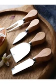 Lumisa Home Ahşap Bambu Saplı Çelik 4’ lü Çatal Bıçak Spatula Seti - 3