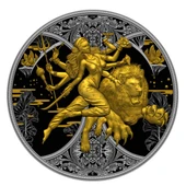 AgaKulche Durga Rutenyum 2024 Altın Kaplama Gümüş Sikke Coin - 1