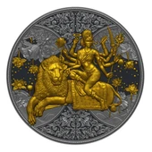 AgaKulche Durga Rutenyum 2023 Altın Kaplama Gümüş Sikke Coin - 3