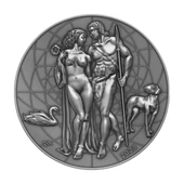 AgaKulche Afrodit ve Adonis Gümüş Sikke Coin - 1