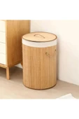Lumisa Home Bambu Kirli Çamaşır Sepeti Yuvarlak - 1
