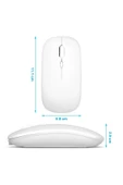 Tiffany Beyaz Kablosuz Wireless 2.4g Bluetooth Sessiz Mouse Şarj Edilebilir Rgb Renkli Ergonomik Tasarımlı - 5