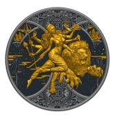 AgaKulche Durga Rutenyum 2024 Altın Kaplama Gümüş Sikke Coin - 3