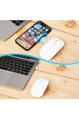 Tiffany Pembe Kablosuz Wireless 2.4g Bluetooth Sessiz Mouse Şarj Edilebilir Rgb Renkli Ergonomik Tasarımlı - 4