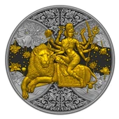 AgaKulche Durga Rutenyum 2023 Altın Kaplama Gümüş Sikke Coin - 1