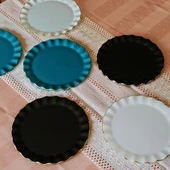 Glore Hüma Altın Yaldızlı Cam Pasta Tabağı Seti - 4