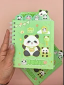 Sevimli Panda Ayraçlı A5 Not Defteri (14x18 cm) - Uykucu Panda - 2