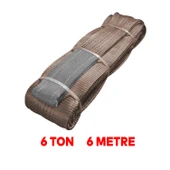 Yük Kaldırma Sapan Polyester Spanzet 6 Ton 6 Metre Kahve Sağlam Taşıma İndirme Araç Çekme Halat - 2