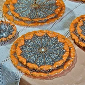 Glore Carpi Şeffaf Altın Yaldızlı 6 Kişilik 32 Parça Pasta Çay İkram Takımı - 7