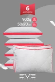 6 Adet Pembe Serisi Kılıflı Fermuarlı Klimali Antialerjik Silikon Nano Elyaf Yastık 50x70cm - 1