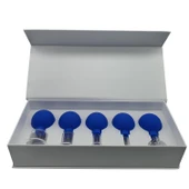 Silikon Vakumlu Cam Yüz Masaj Kupası 5’li Set Mavi Renk thumbnail 1