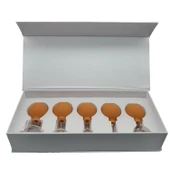 Silikon Vakumlu Cam Yüz Masaj Kupası 5’li Set Turuncu Set thumbnail 1