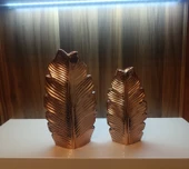 kırılmaz polyester,2 lü yaprak desenli biblo vazo thumbnail 6