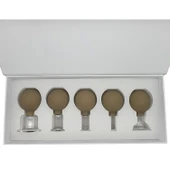 Silikon Vakumlu Cam Yüz Masaj Kupası 5’li Set Bej Renk thumbnail 2