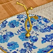 Glore Blue Rose Altın Yaldızlı Cam Kurabiyelik - 7