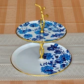 Glore Blue Rose Altın Yaldızlı Cam Kurabiyelik - 3