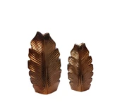 kırılmaz polyester,2 lü yaprak desenli biblo vazo thumbnail 4