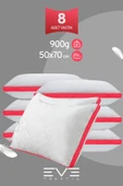 8 Adet Pembe Serisi Kılıflı Fermuarlı Klimali Antialerjik Silikon Nano Elyaf Yastık 50x70cm - 1