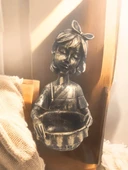 kırılmaz polyester,SARI RENK sepetli kız  biblosu thumbnail 1