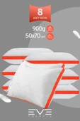 6 Adet Klimax Turuncu Serisi Kılıflı Fermuarlı Klimali Antialerjik Silikon Nano Elyaf Yastık 50x70cm - 1