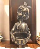 kırılmaz polyester,SARI RENK sepetli kız  biblosu thumbnail 2