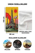 Dekoratif Modern Retro Desenli Plaj Deniz Havlusu Peştamal 80x160 CM RTR08 RENKLİ 80 X 160 - 2