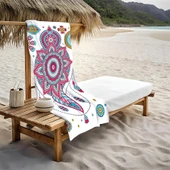 Dekoratif Modern Mandala Desenli Plaj Deniz Havlusu Peştamal 80x160 CM MD07 RENKLİ 80 X 160 - 1