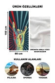 Dekoratif Modern Retro Desenli Plaj Deniz Havlusu Peştamal 80x160 CM RTR09 RENKLİ 80 X 160 - 2
