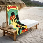 Dekoratif Modern Retro Desenli Plaj Deniz Havlusu Peştamal 80x160 CM RTR10 RENKLİ 80 X 160 - 1