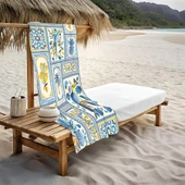 Dekoratif Modern Desenli Plaj Deniz Havlusu Peştamal 80x160 CM LION16 RENKLİ 80 X 160 - 1