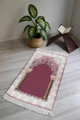 Dijital Baskı Kaymaz Taban Yıkanabilir Püsküllü Seccade RENKLİ 70 X 110 - 1