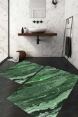 Dijital Baskı Kaymaz Taban Yıkanabilir 2'li Banyo Paspas Takımı RENKLİ #VALUE! - 1