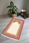 Dijital Baskı Kaymaz Taban Yıkanabilir Püsküllü Seccade RENKLİ 70 X 110 - 1