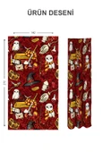 Dijital Baskı Yıkanabilir Harry Potter Desenli 2 Kanat Bebek ve Çocuk Odası Fon Perdesi RENKLİ 140 X 270 - 2