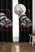 Blackout Karartma Yüksek Kalite Modern Desenli 2 Kanat Fon Perde 140 x 270 Nes Serisi Nes20 RENKLİ 140 X 270 - 1