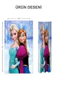 Dijital Baskı Yıkanabilir Elsa Desenli 2 Kanat Bebek ve Çocuk Odası Fon Perdesi RENKLİ 140 X 270 - 2