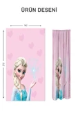 Dijital Baskı Yıkanabilir Elsa Desenli 2 Kanat Bebek ve Çocuk Odası Fon Perdesi RENKLİ 140 X 270 - 2