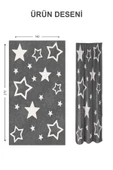 Dijital Baskı Yıkanabilir Yıldız Desenli 2 Kanat Bebek ve Çocuk Odası Fon Perdesi RENKLİ 140 X 270 - 2
