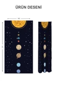 Dijital Baskı Yıkanabilir Uzay Desenli 2 Kanat Bebek ve Çocuk Odası Fon Perdesi RENKLİ 140 X 270 - 2