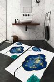 Dijital Baskı Kaymaz Taban Yıkanabilir 2'li Banyo Paspas Takımı RENKLİ #VALUE! - 1
