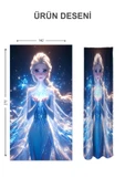 Dijital Baskı Yıkanabilir Elsa Desenli 2 Kanat Bebek ve Çocuk Odası Fon Perdesi RENKLİ 140 X 270 - 2