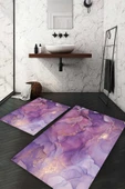 Dijital Baskı Kaymaz Taban Yıkanabilir 2'li Banyo Paspas Takımı RENKLİ #VALUE! - 1
