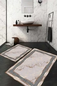 Dijital Baskı Kaymaz Taban Yıkanabilir 2'li Banyo Paspas Takımı RENKLİ #VALUE! - 1
