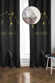 Kova Burcu Yıldız Hartası Desenli Blackout Işık Geçirmez Karartma Yüksek Kalite Fon Perde ASTRO12 RENKLİ 140 X 270 - 1
